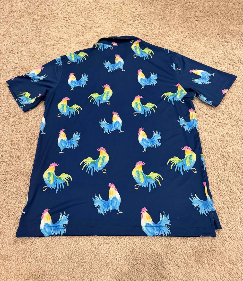 Chubbies The Fowl Play Performance Polo Navy Blue Men’s Small Golf Americana NWT